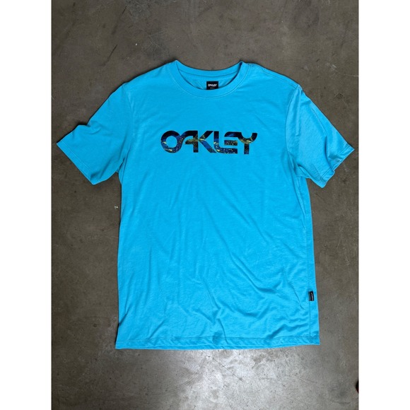 Oakley Hydrolix Mens Graphic T-Shirt Blue Logo Print Regular Fit Size M - Picture 9 of 9